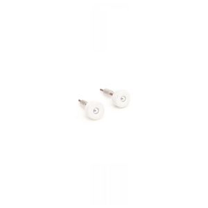 White Planet Post Earrings